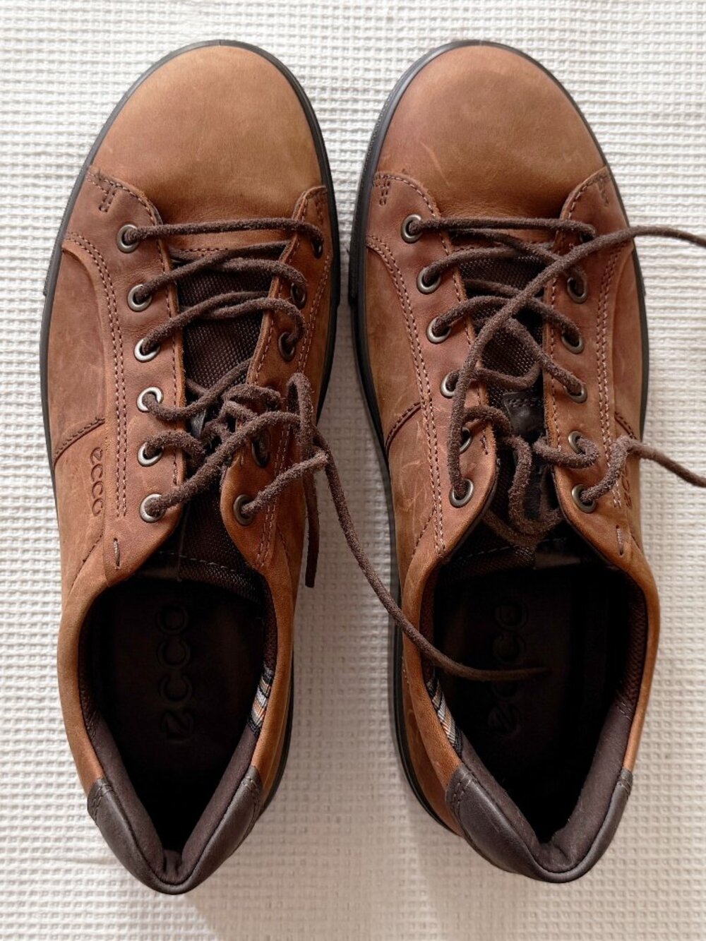 ECCO Kyle Street Tie Men’s Nubuck Leather Sneakers – Cognac – Size 7–7.5 NWB